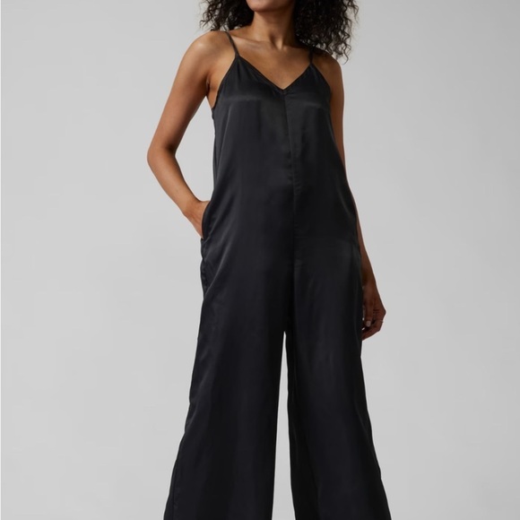 Athleta Pants - Athleta Black Wide-Leg Jumpsuit with V-Neckline